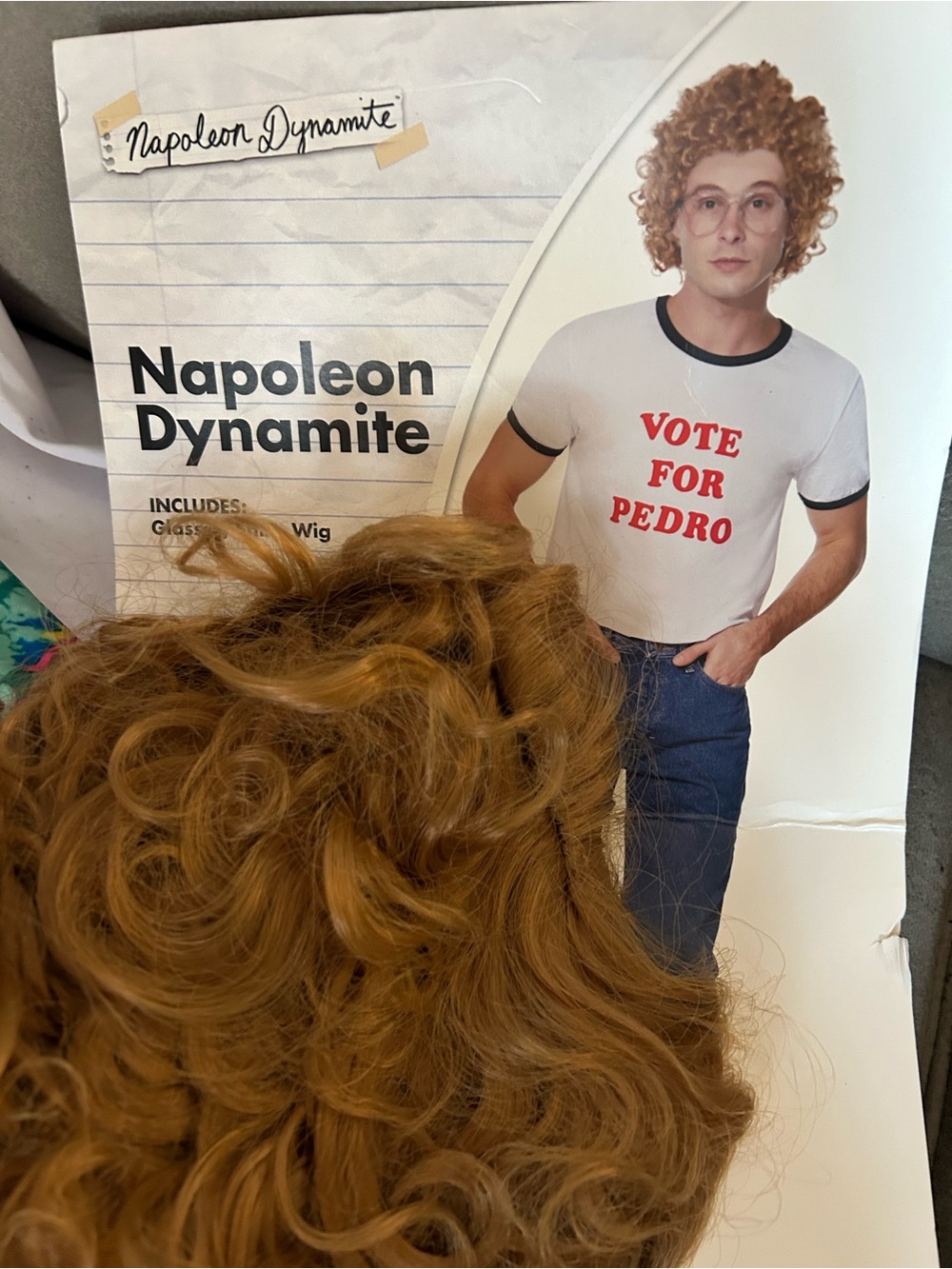 NWT Napoleon Dynamite Annie Disco Afro Reddish-Brown Curly Wig